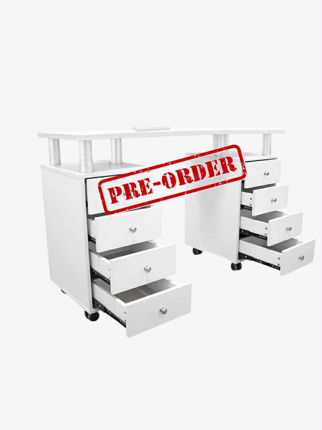 Double Drawer Manicure Table with Storage – Pre-Order Only