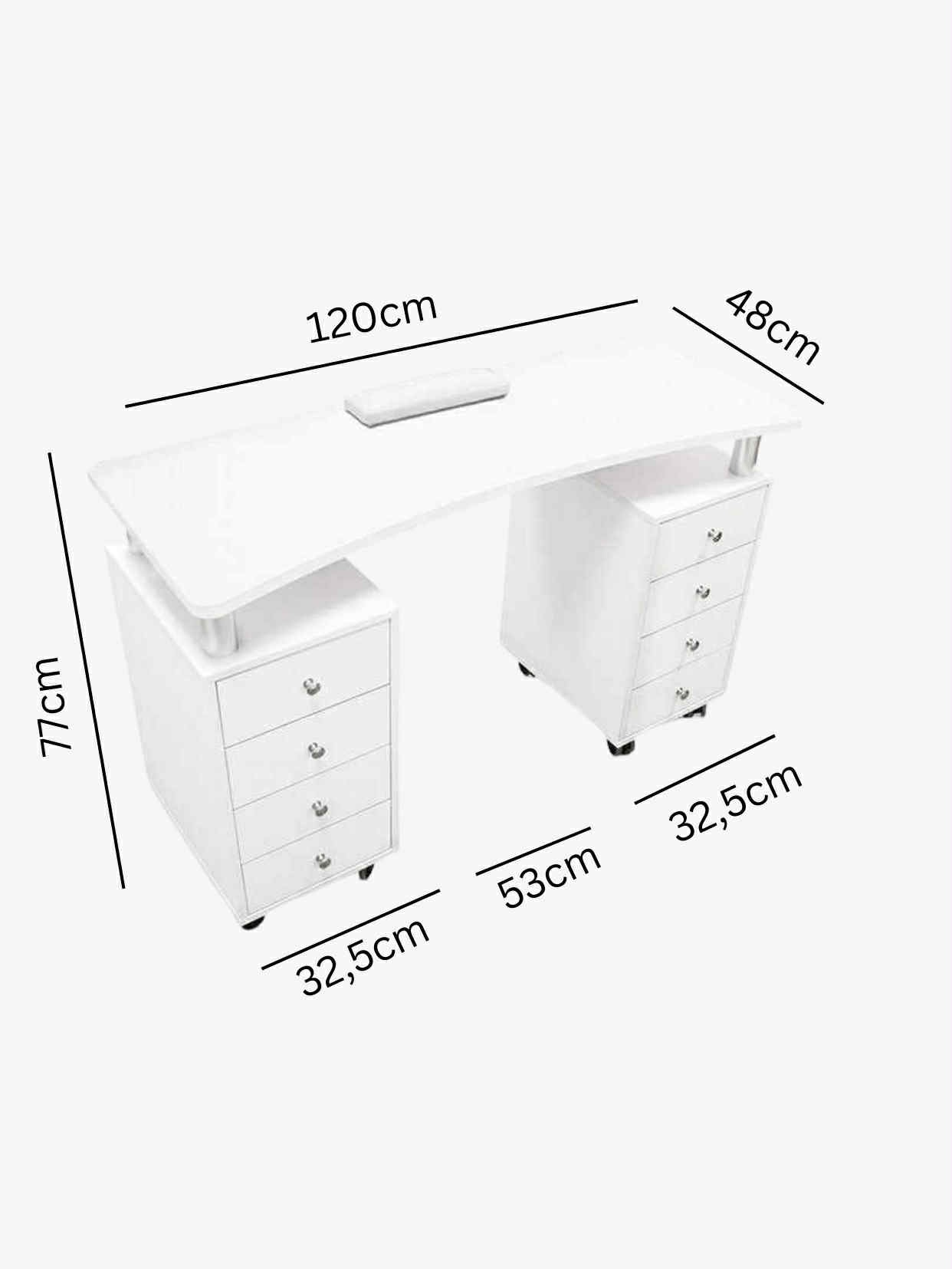 Double Drawer Manicure Table with Storage – Pre-Order Only